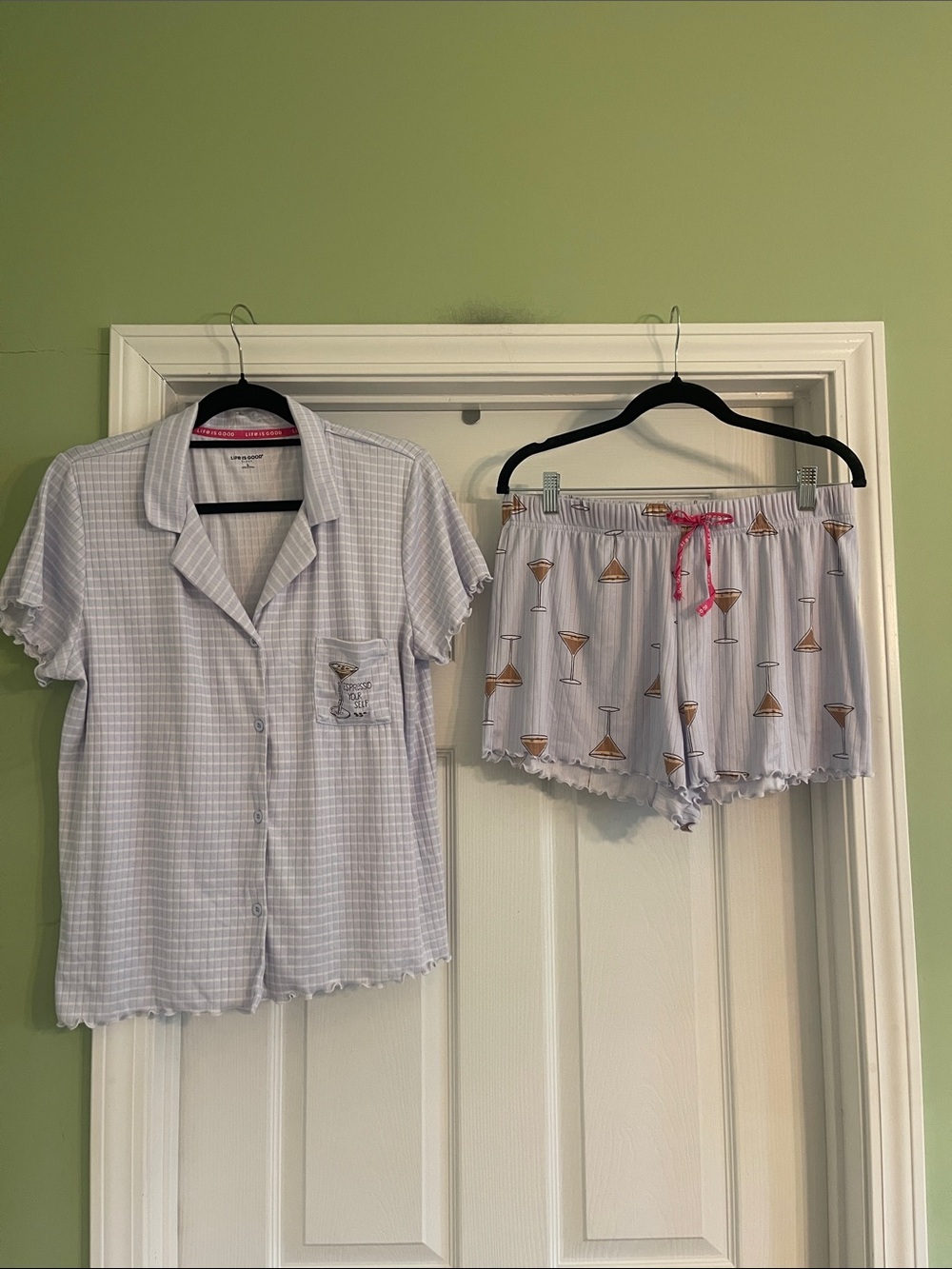 Life is Good Sleep “Espresso Your Self” Shortie Pajama Set-Sz Large